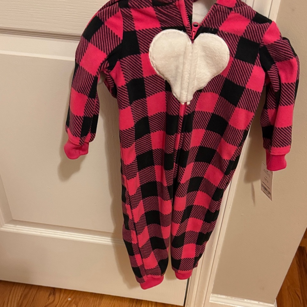 Carter's Pink and Black Plaid Jumpsuit